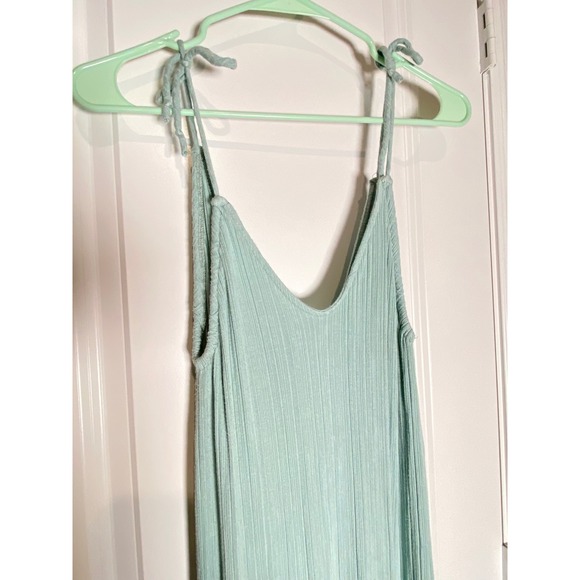 Rolla Coster Green Maxi Dress Tie Strap V Neck Casual Summer Dress - Picture 2 of 6